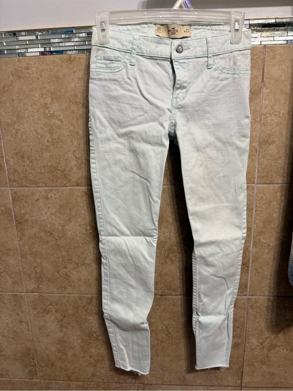Hollister Mint Crop Skinny Jeans